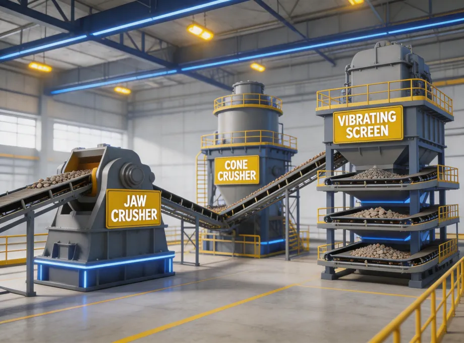 Crushing and screening equipment line